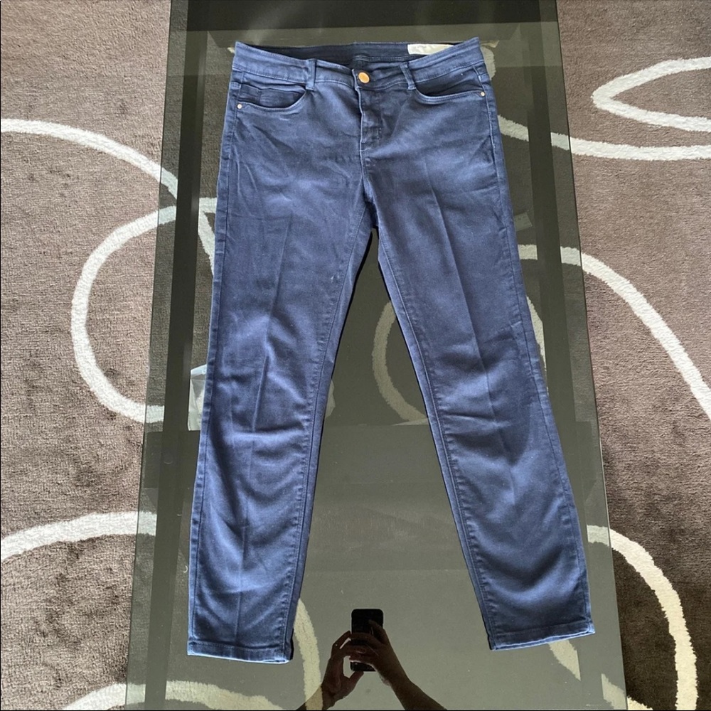Zara Navy Crop Ankle Length Jeans